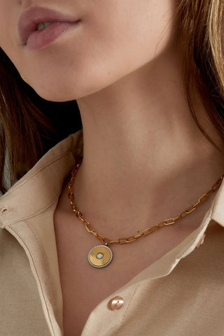 gouden medaillon ketting met schakels