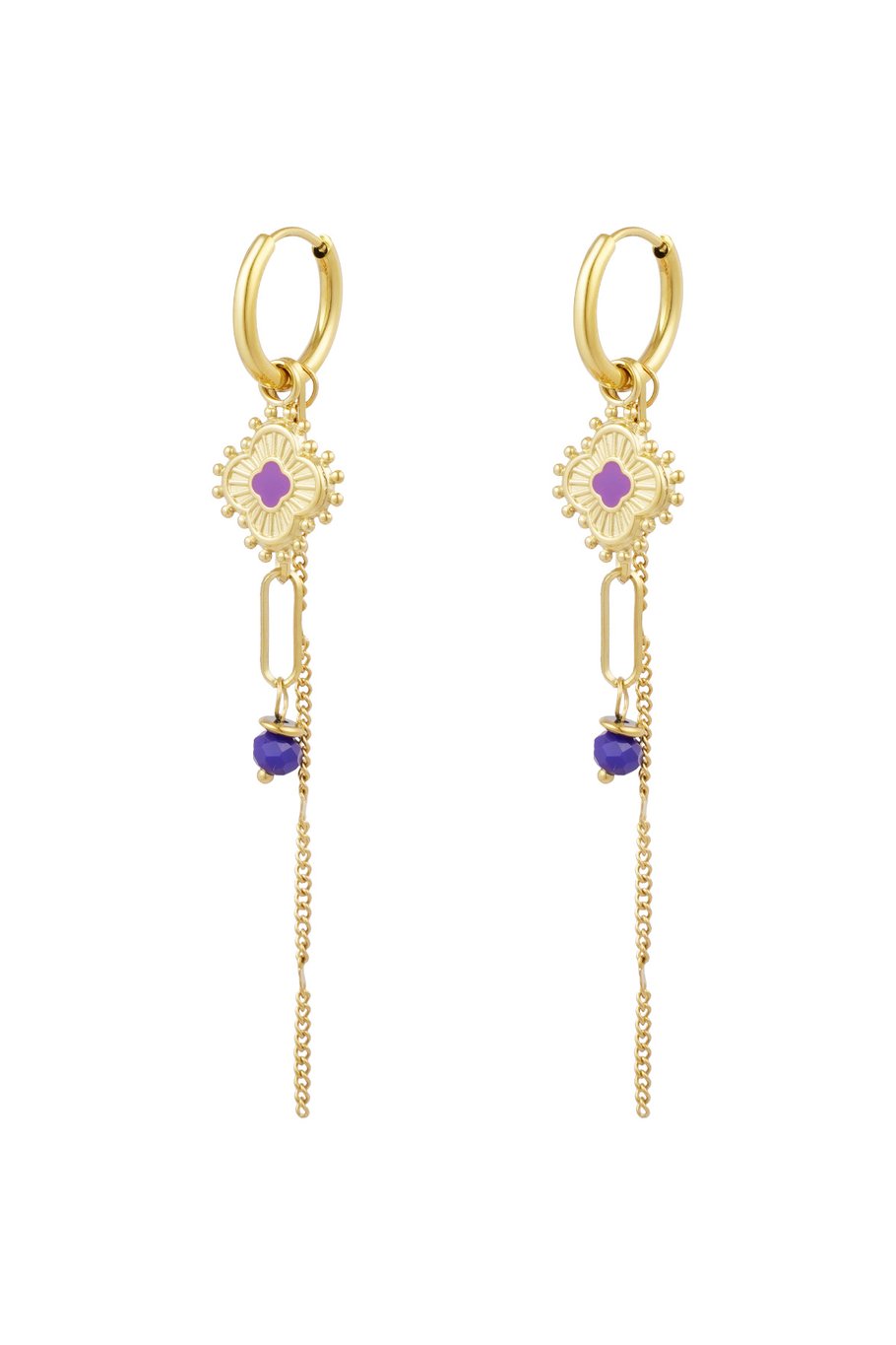 Speelse gouden oorbellen met hanger