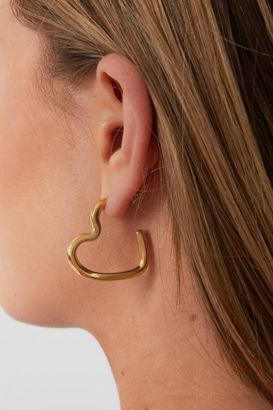golden groove hoops stainless steel oorbellen