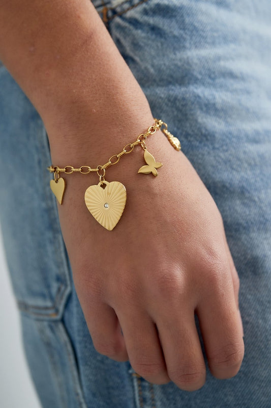 Luxe gouden armband dames van stainless steel
