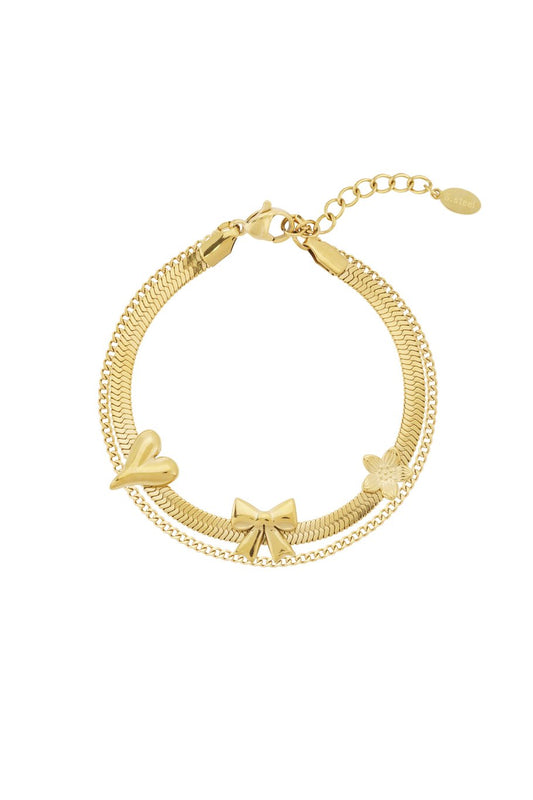 Stainless steel armband dames gouden kleur