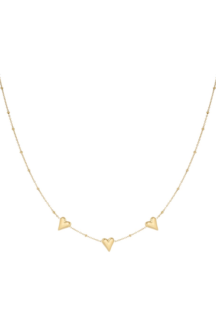 trendy gouden ketting met hartjes