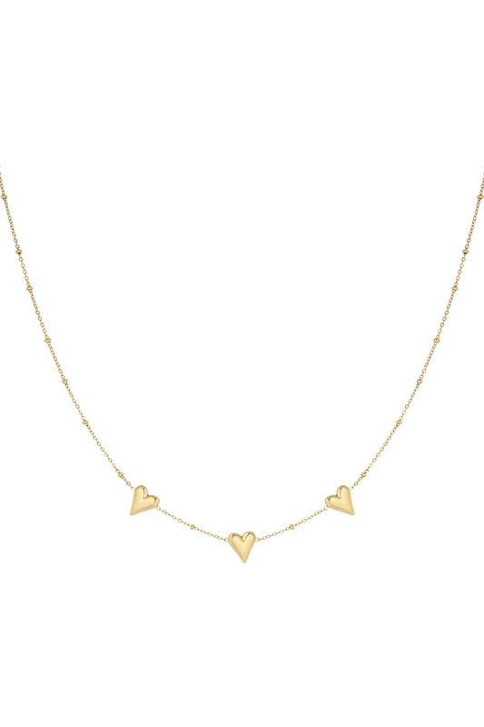 trendy gouden ketting met hartjes