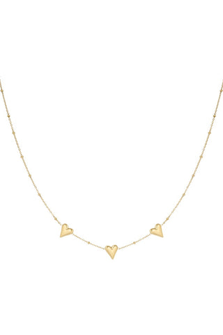trendy gouden ketting met hartjes