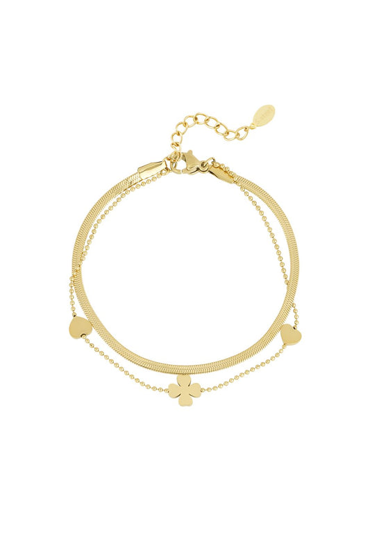 Lucky Charm Armband Goud Stainless Steel