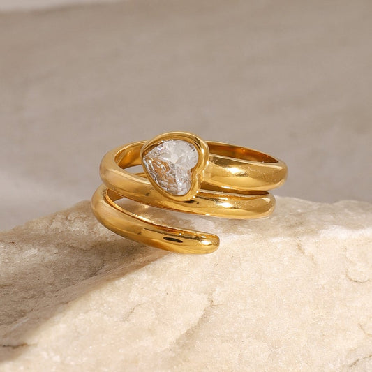 trendy stainless steel damesring
