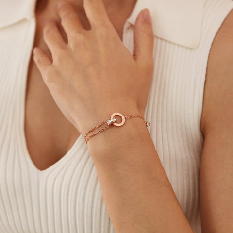 Luxe roségouden armband van stainless steel