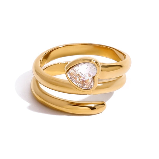 luxe damesring in hartvorm design