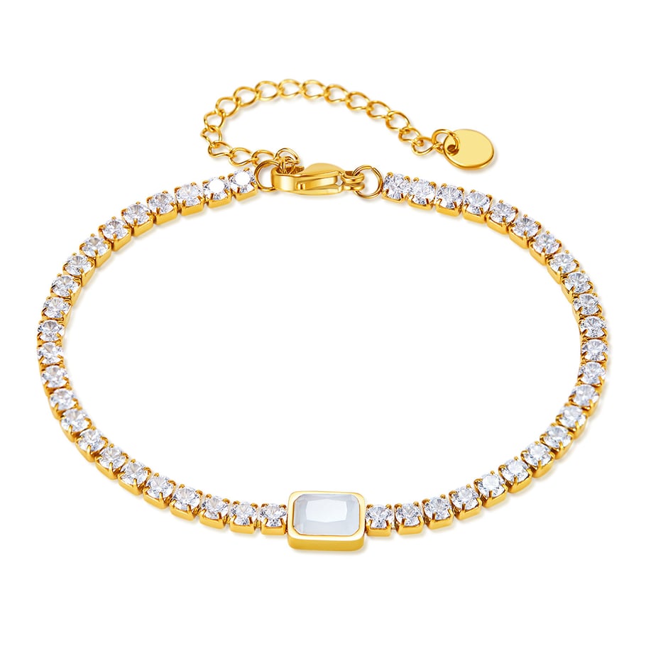Luxe dames armband van stainless steel met gouden plating