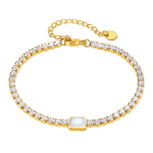 Luxe dames armband van stainless steel met gouden plating