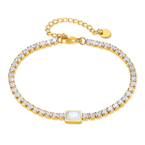 Luxe dames armband van stainless steel met gouden plating