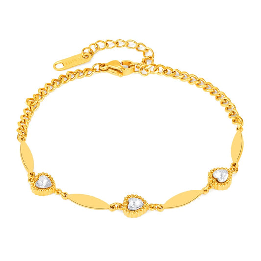 Luxe stainless steel armband met gouden plating